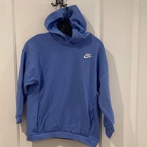 Nike Kids Blue Club Fleece Hoodie with White Logo